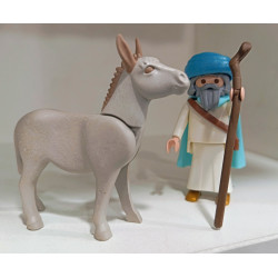 PLAYMOBIL ALDEANO PERSA CON SU BURRO , MERCADER , BELEN - 10/9/25