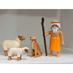 PLAYMOBIL ALDEANO , PASTOR CON PERRO Y OVEJAS  , BELEN - 10/9/25