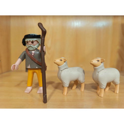 PLAYMOBIL PASTOR CON OVEJAS 2 , ALDEANO , BELEN - 11/2/16