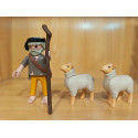 PLAYMOBIL PASTOR CON OVEJAS 2 , ALDEANO , BELEN - 11/2/16