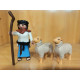 PLAYMOBIL PASTORA CON OVEJAS, ALDEANA , BELEN - 11/2/16