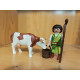 PLAYMOBIL  ALDEANO , PASTOR CON VACA , BELEN - 27/6/25