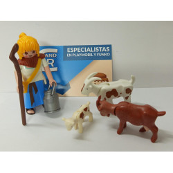 PLAYMOBIL ALDEANA CON CABRAS , PASTORA , BELEN - 10/7/25