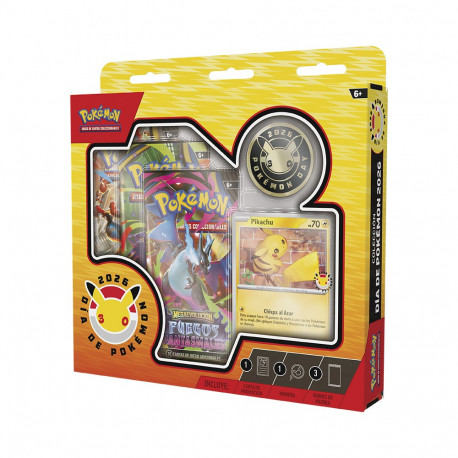 Pokémon: tcg C olección Día de Pokémon 2026 (1 Carta holográfica de promoción, 1 Moneda y 3 Sobres de Mejora)