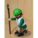 PLAYMOBIL  FIGURA CAGANER BARBA MARRON Y GORRO VERDE , BELEN