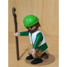 PLAYMOBIL  FIGURA CAGANER BARBA MARRON Y GORRO VERDE , BELEN