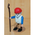 PLAYMOBIL  FIGURA CAGANER BARBA GRIS Y GORRO ROJO , BELEN