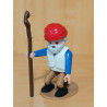 PLAYMOBIL  FIGURA CAGANER BARBA GRIS Y GORRO ROJO , BELEN