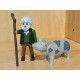 PLAYMOBIL ALDEANO CON GRAN CERDO , BELEN  - 10/7/25