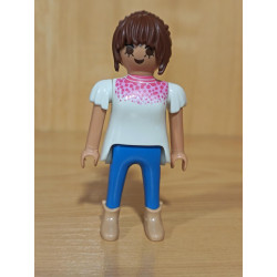 PLAYMOBIL FIGURA CHICA CAMISETA  BLANCA - 25/12/15
