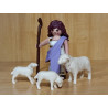 PLAYMOBIL BELEN ,ALDEANA , PASTORA CON OVEJAS BLANCAS - 22/7/26