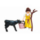 PLAYMOBIL ALDEANA , PASTORA CON VACA , BELEN - 22/7/26