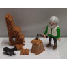 PLAYMOBIL BELEN ,ALDEANO , LEÑADIR CON GATO