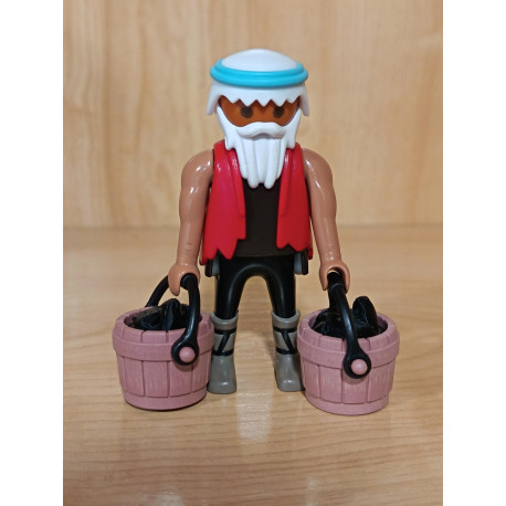 PLAYMOBIL BELEN ,ALDEANO CON CUBOS DE CARBON , MINERO - 22/7/26