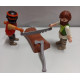 PLAYMOBIL BELEN ,ALDEANOS LEÑADORES CORTANDO TRONCOS  - 22/7/26