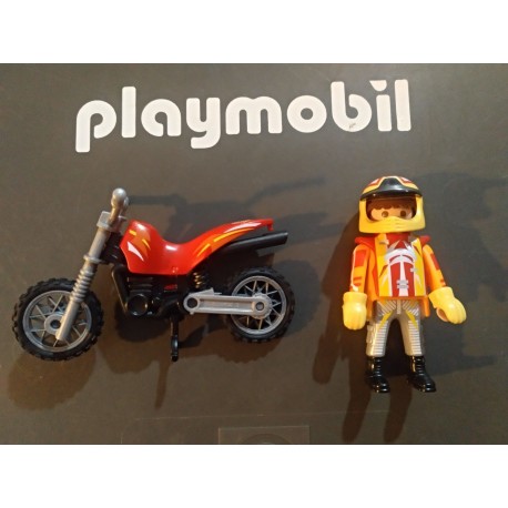 PLAYMOBIL MOTO DE CROSS AMARILLA