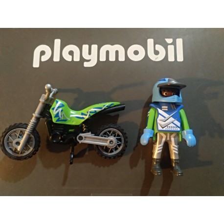 PLAYMOBIL MOTO DE CROSS VERDE