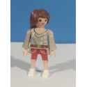 PLAYMOBIL MUJER CAMISETA GRIS  Y LARGO PELO MARRON - 2/2/21