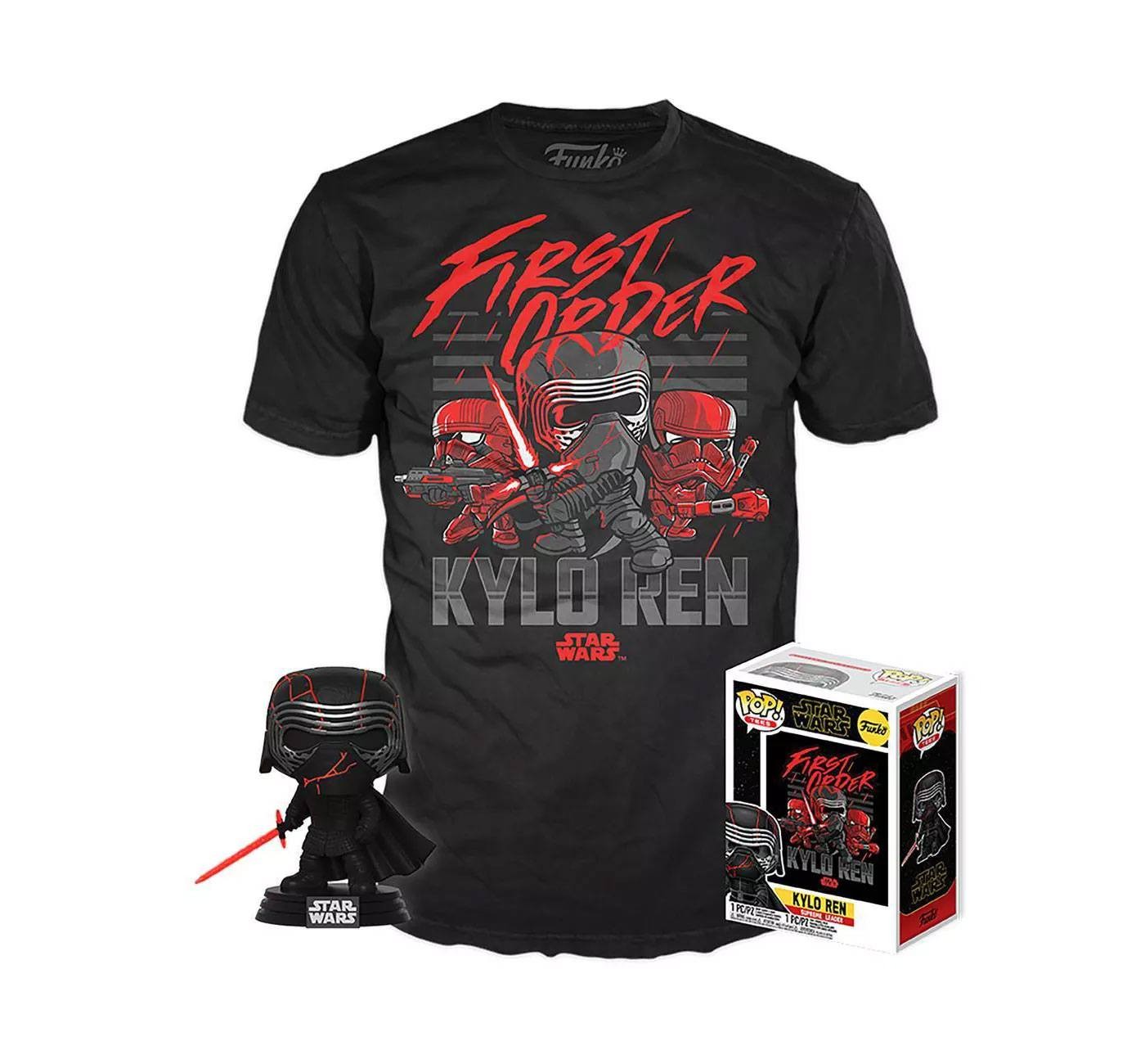 FUNKO POP & TEE SET FIGURA Y CAMISETA EXCLUSIVAS STAR WARS KYLO REN GLOW IN THE DARK
